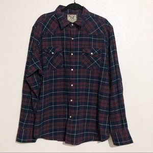Men’s American Living Plaid Flannel Button Down